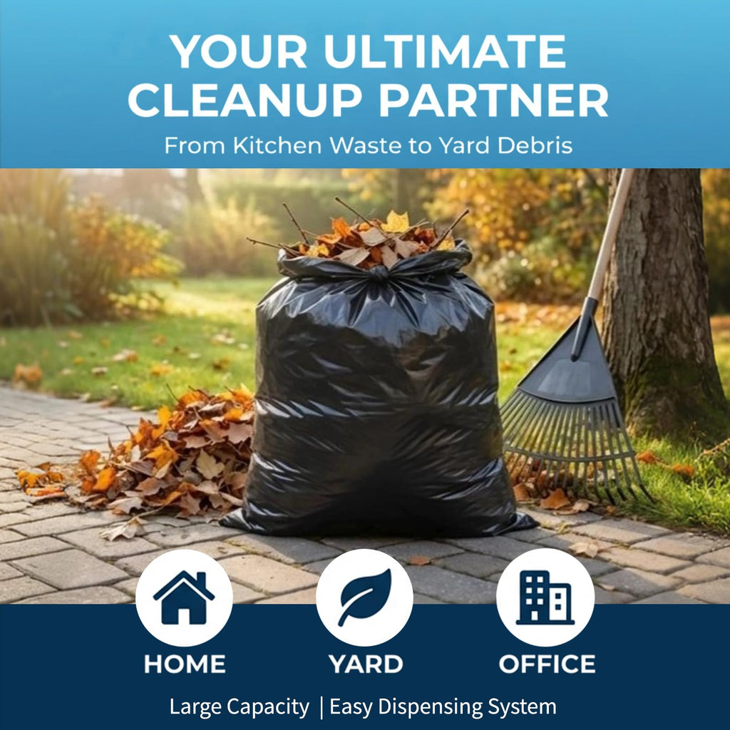 T.FORING 40-45 Gallon Trash Bags Unscented, 35'' x 40'', Black, 120 Count