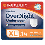 Tranquility Premium Overnight Disposable Absorbent Underwear (14 Count) - XL, 48-66 in. Waist - Maximum Absorbency, All-Night Sleep, Breathable Comfort, Adult Diapers