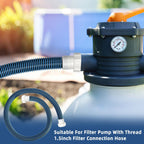Conderyang 24inch 1 1/2" Pool Sand Filter Pump Hose For Above Ground Pool 2ft 1.5 Inch Eva Pool Sand Pump Replacement Hose For Saltwater Systems And Sand Filters (Blue)