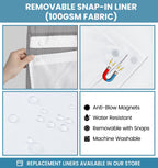 Ringless Waffle Shower Curtain with Snap in Liner Set,  71x74, Grey