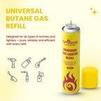 Spozer 36 Pack Torch Lighter Gas Refill Butane Universal Fluid Fuel Ultra Refined 300ml 10.14 Oz (3 Box)