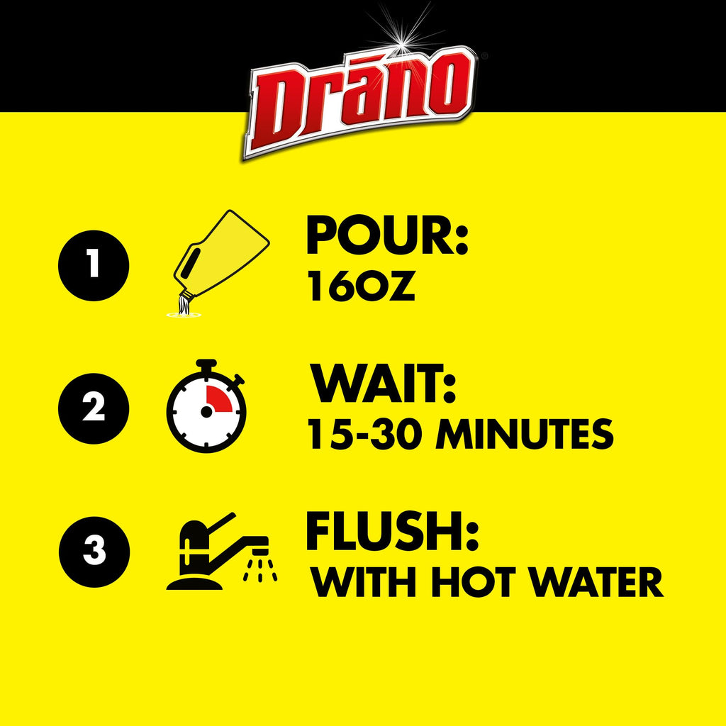 Drano Max Gel Drain Clog Remover & Cleaner, Commercial Line, 42 oz 2-Pack