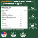 Liposomal Fisetin Supplement, 2000MG, 98% Pure Fisetin Polyphenols Antioxidants, with Quercetin, TMG and Resveratrol, for Healthy Aging, Cognitive Support, 180 Capsules