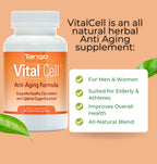 Vital Cell Natural Anti-Aging Supplement for Men and Women, Supporting Circulation and Healthy Organ Function (180 Vegetarian Capsules)