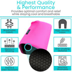 Vive Premium Crutch Pads, Bag, & Hand Grips (5 PCS) - Crutches for Adults Armpit Padding, Hand Grips, Accessories Pouch - Soft Tips Medical Padded Handles for Kids, Men, Women - Lightweight (Pink)