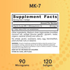 Jarrow Formulas MK-7 90 mcg - Bioactive Form of Vitamin K2-120 Servings (Softgels) - for Bone & Cardiovascular Health - Vitamin K2 MK-7 Dietary Supplement - Gluten Free (Pack of 2)