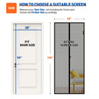 MAGZO Magnetic Screen Door, Fit Door Size 38 x 99 Inch, Actual Screen Size 40" x 100" Heavy Duty Mesh Curtain with Magnet Closure Black