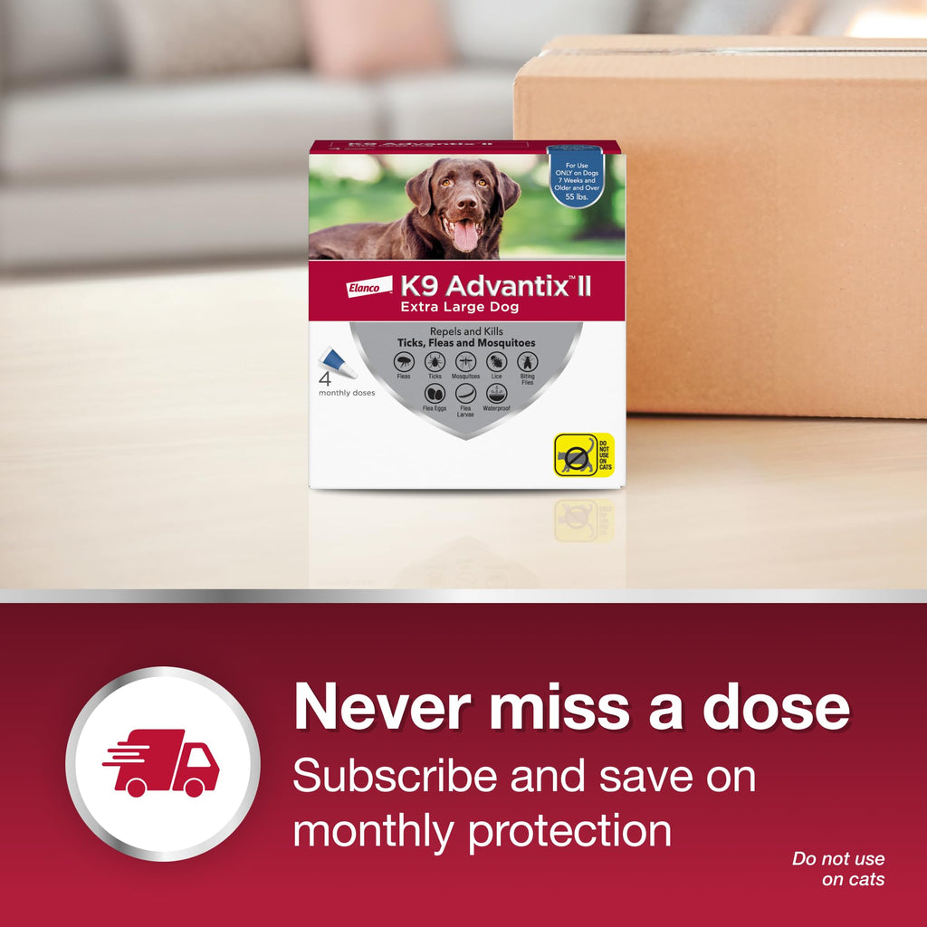 K9 Advantix II Flea & Tick Topical for Extra Large Dogs Over 55 lbs., 6ct