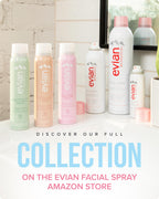 Evian Facial Spray 1.7 oz Travel 6-Pack - Hydrating Mineral Water Mist for Face & Skin - Refreshes Makeup and Tones Skin - TSA-Approved Mini Facial Spray Set for Daily Skincare Hydration