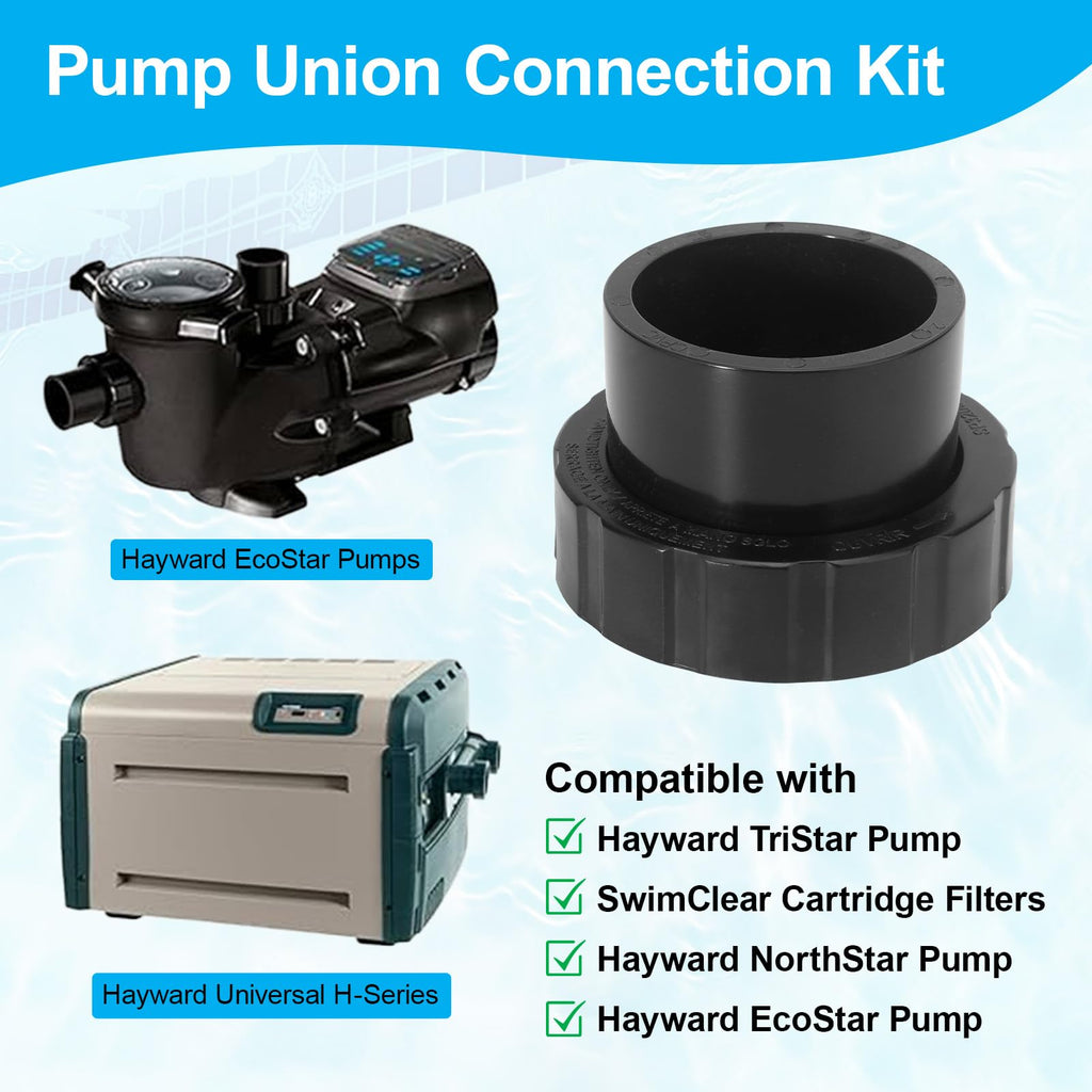 YWOOW SPX3200UNKIT Union Connection Kit for Hayward Tristar,Northstar, EcoStar Pumps, SwimClear Cartridge Filter & Universal H-Series Low Nox Heater (2-Pack)