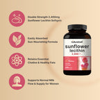 NatureBell Sunflower Lecithin - 240 Softgels - 2,400mg Cold Pressed Sunflower Lecithin - with Naturally Occurring Phosphatidyl Choline - for Lactation & Normal Milk Flow Support*