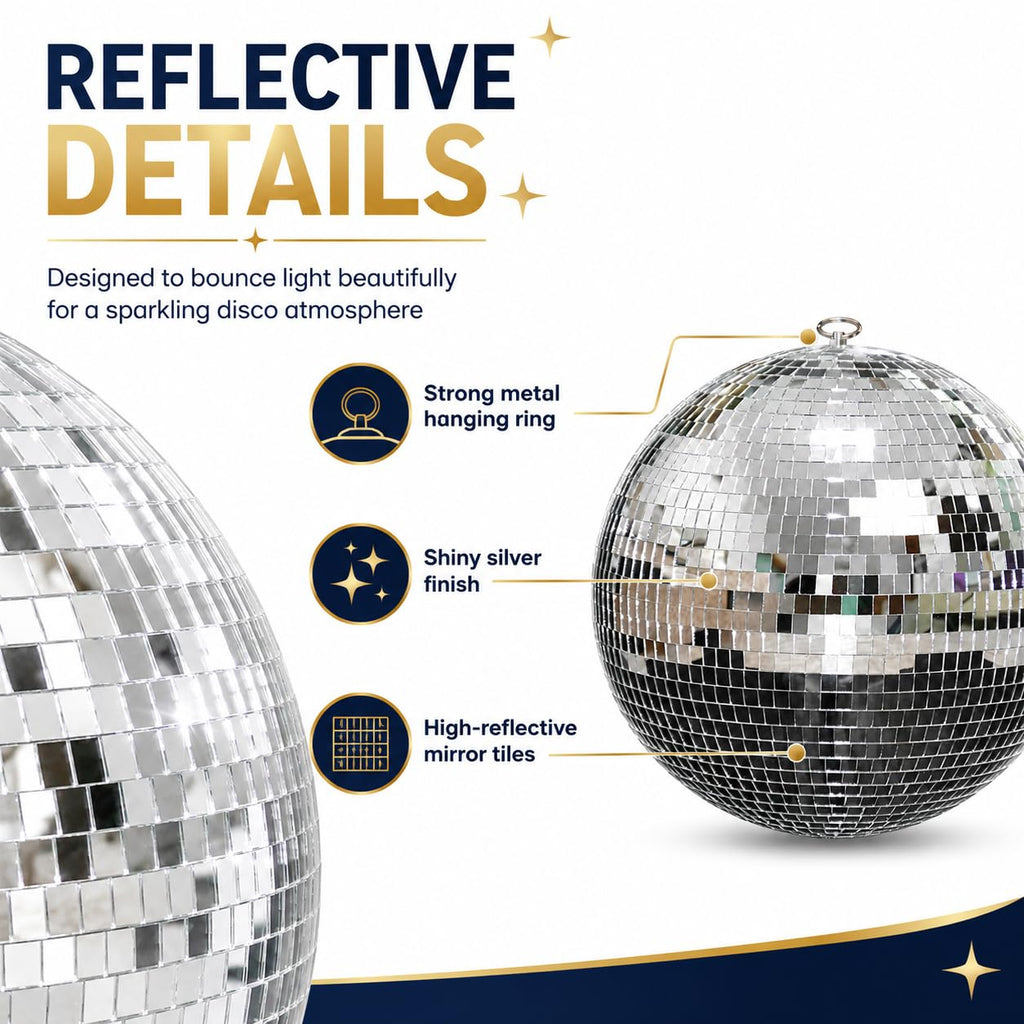 Youdepot 12-Inch Large Hanging Mirror Ball for Disco Party Decor