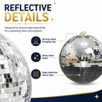 Youdepot 12-Inch Large Hanging Mirror Ball for Disco Party Decor