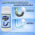 Wild Tornado Pipe Dredge, Powerful Sink and Drain Cleaner Powder, Fast Foaming Drain Cleaner for Kitchen and Pipes Cleaning Tool Clog Remover