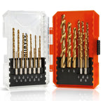 COMOWARE Impact Drill Bit Set - 21 Pcs Hex Titanium HSS Quick Change Impact Driver Bit Set for Wood, Plastic, Aluminum Alloy, Metal, 1/16"-1/2"