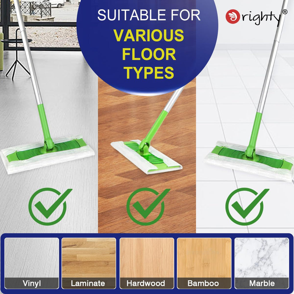 Orighty Dry Sweeping Cloths, Mop Pads Refills Compatible with Swiffer Sweeper, 120 Count Disposable Duster Refills for Floor Mopping and Cleaning (Pack of 2)