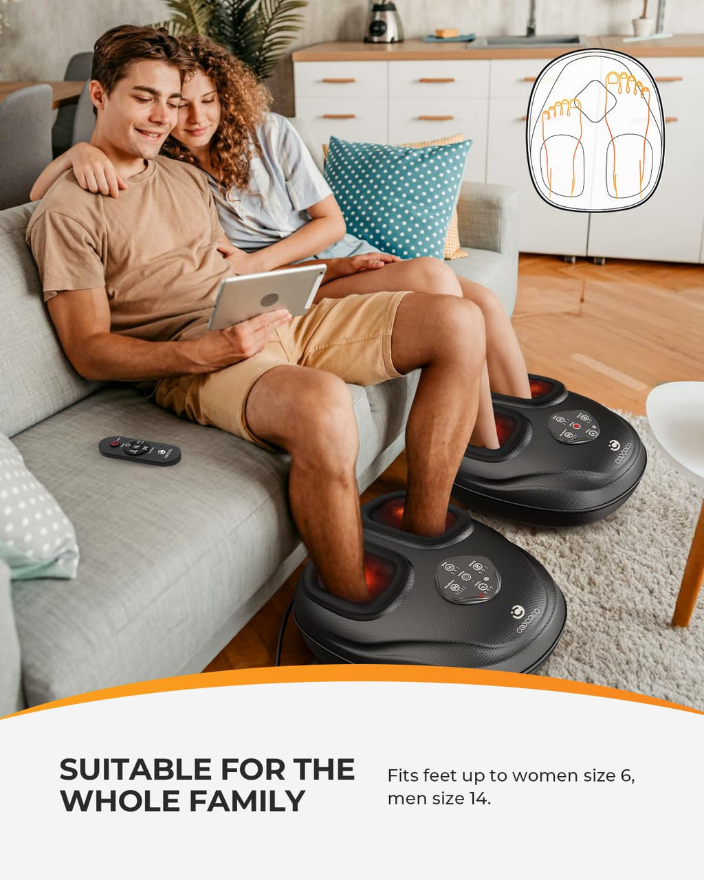 CooCoCo HSA Store Eligible Foot Massager with Heat, Plantar Fasciitis Feet Massager with Remote, Deep Kneading & Compression, FSA Foot Warmer for Home Office, Christmas Gifts for Women Men Mom Dad