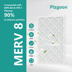 10x20x1 Air Filter MERV 8 MPR 600 (4 Pack) Pleated HVAC Furnace Filters for Home Air Conditioner AC Heating System (Exact Dimensions: 9.75"L x 19.75"W x 0.75"Th)