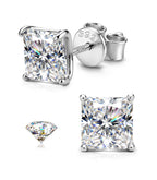 GEMQUEEN Moissanite Earrings Studs 925 Sterling Silver Hypoallergenic 2.4CT