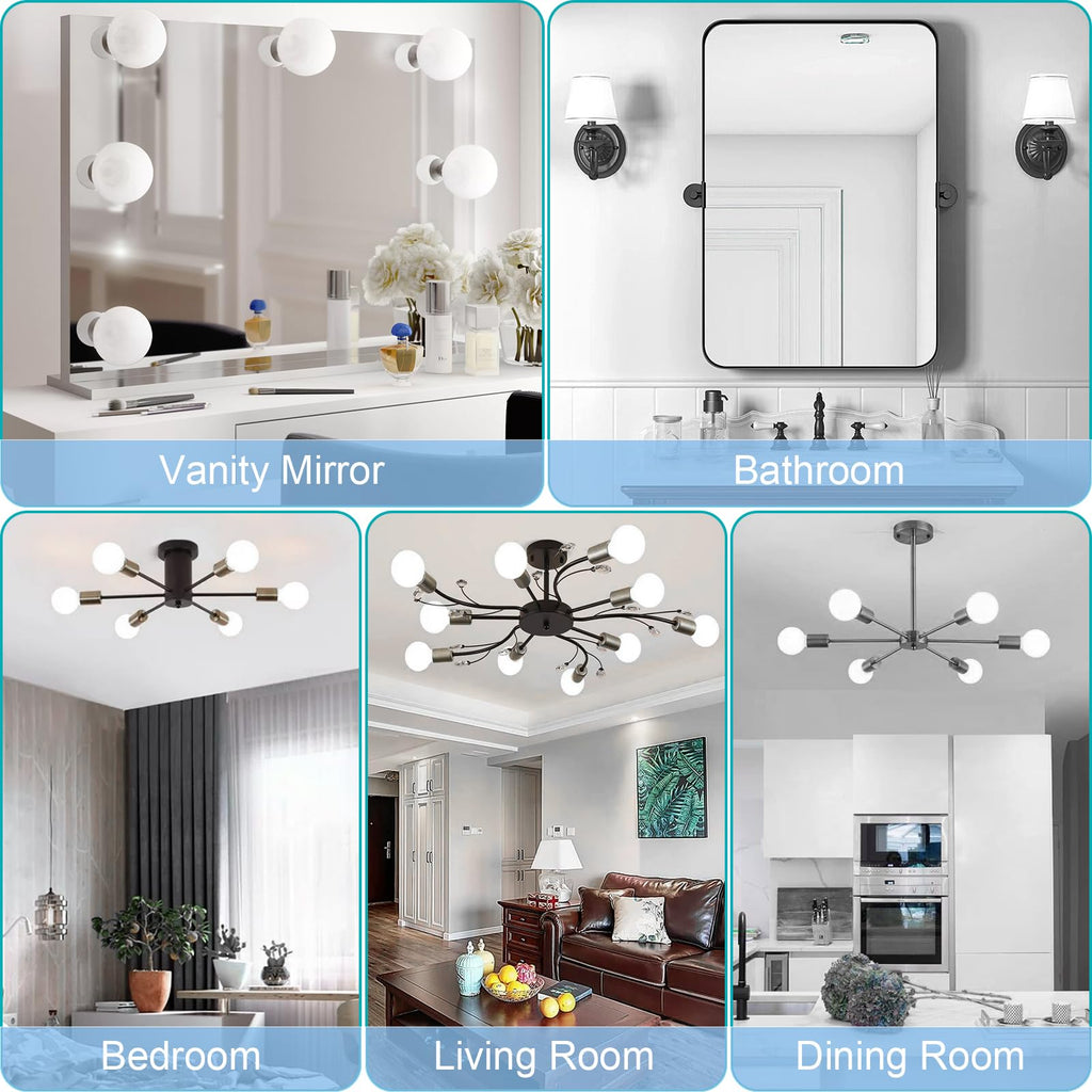12 Pack G25 Globe Vanity Bathroom Light Bulbs 60W Equivalent 5000K Daylight