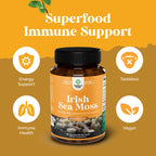 Natures Craft Irish Sea Moss Capsules - Sea Moss Pills with 2100mg Serving Superfood Complex with Bladderwrack Burdock Root and BioPerine for Immune Skin & Thyroid Support - Vegan Non-GMO - 180 Count