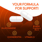 X Ray Dol Triple Action Joint Support Supplement with Glucosamine 1500mg, Chondroitin 800mg, MSM 750mg and 5X Vitamin D for Healthy Joints, Bones & Cartilage - 60 Count per Bottle - 6 Pack