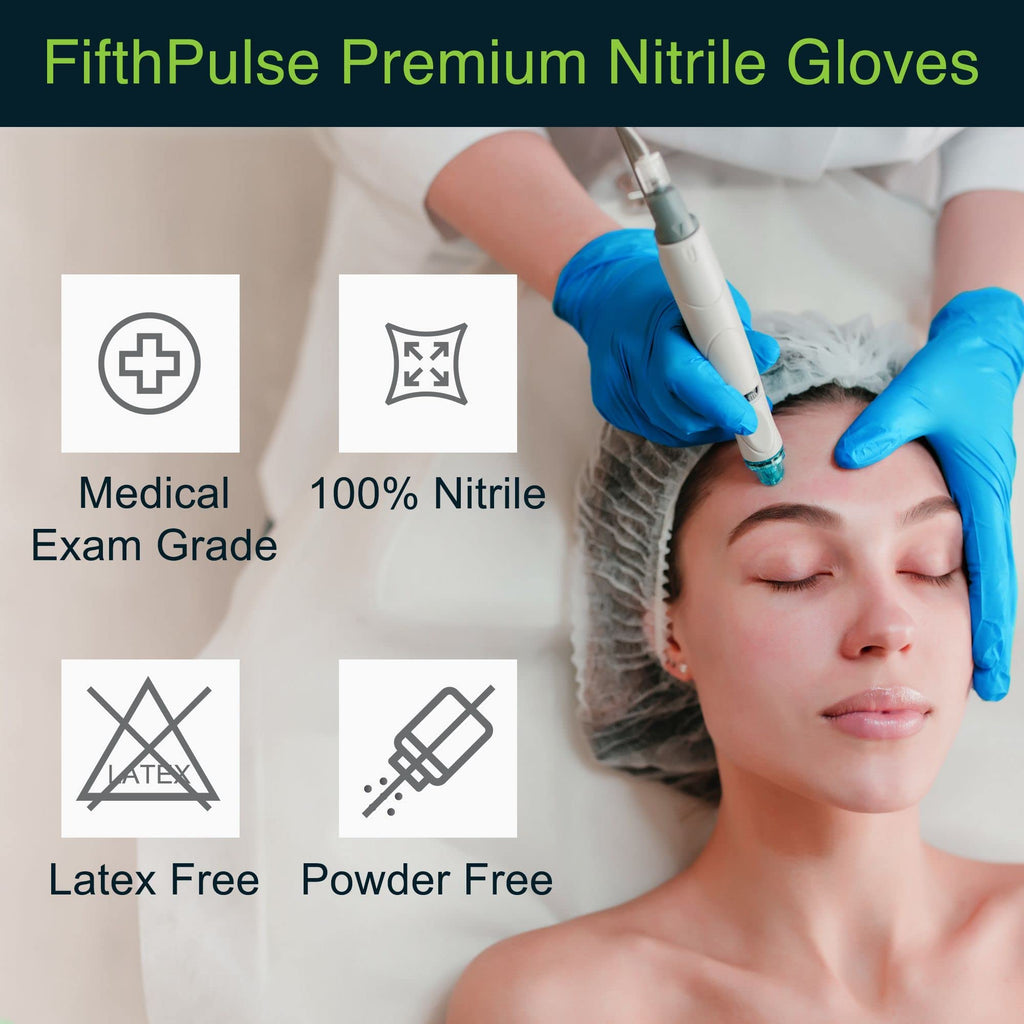 Blue Nitrile Disposable Gloves X Large, 200 Count - Latex Free Medical Gloves, Dental and Surgical Grade - Powder Free Rubber Gloves