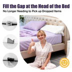 JZHLLA Triangle Bed Gap Filler King High Density Foam Headboard Gap Filler Pillow with 2 PCS Pockets and Removable Washable Cover, Prevent Items from Falling