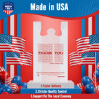 Fuxury 2000 Count - 2K Plastic Thank You T-shirt Bags White (11.5" x 6.5" x 21"), Grocery, Take Out, To Go, Retail Shopping Bags for Business in Bulk