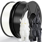 Amoybaby Black White Silk PLA Filament Bundle | 2-Pack(1KG per Spool, Total 2KG), 1.75mm 3D Printer Filament Bundle, Dimensional Accuracy +/- 0.03 mm, Fit FDM 3D Printers & 3D Pens