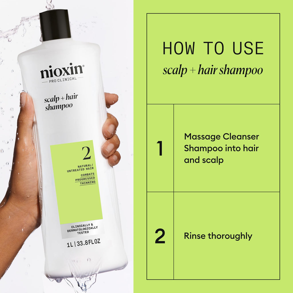 Nioxin System 2 | Scalp Care | Shampoo | Hair Thickening | For Natural Hair