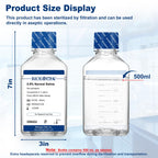 CryoKing 0.9% Normal Saline Solution, 0.1μm Filtration Sterilized Sodium Chloride Solution, Ready-to-Use Buffer for Lab Research Only, 500ml/Bottle, 2 Bottles/Case (1000ml Total)