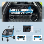 MekkMomo Pet Stroller for Large Dogs, All Terrain 4 Wheels for Jogging Running, Dog Stroller for Large Dogs Up to 88lbs, Foldable Dog Strollers with Adjustable Handle & Breathable Mesh