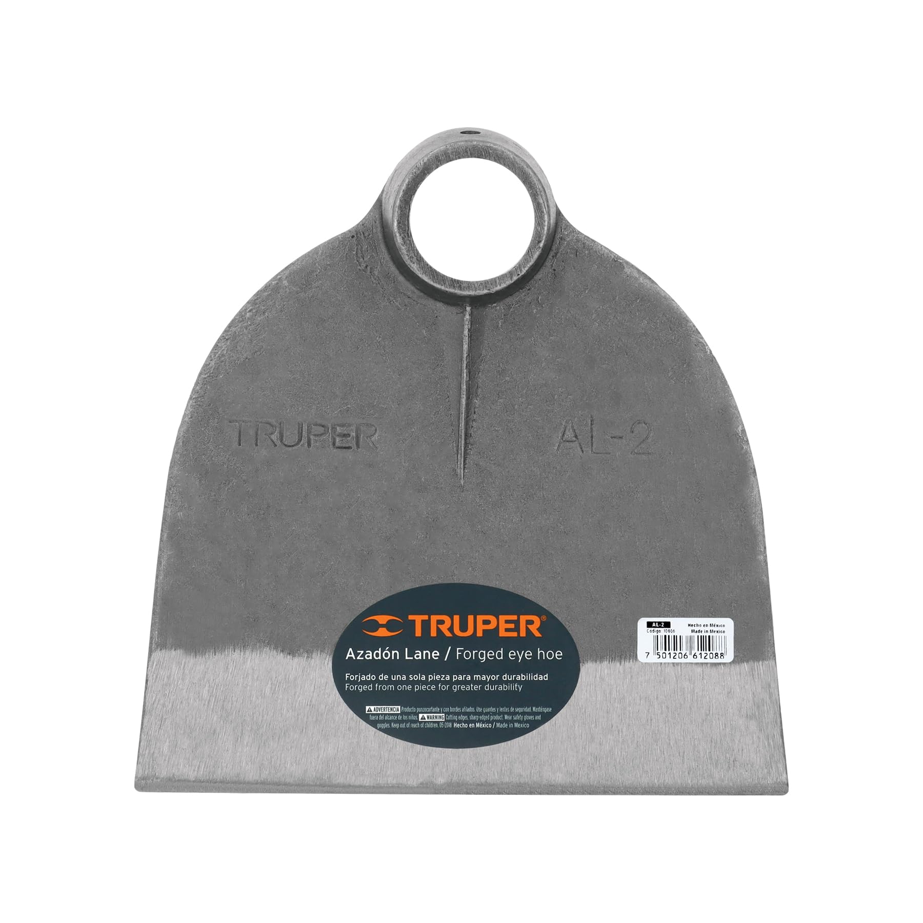 Truper Lane No. 2 Field Hoe Head, 2 lb Forged Steel, Heavy-Duty Replacement Hoe Head for Agriculture and Landscaping (Model AL-2/10606)