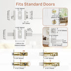 Camtek Front Door Lock Set with Deadbolt, Exterior Door Handle with Single Cylinder Deadbolt Lock, Flat Square Passage Brushed Nickel Door Locks for Front Door, 3 Pack (All Same Keyed Alike)