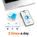 Extra Large Weekly Pill Organizer - Daily XL Pill Box for Am Pm Supplements - Weekly Twin-Packed for Oversized Two A Day Cary (Blue/White)