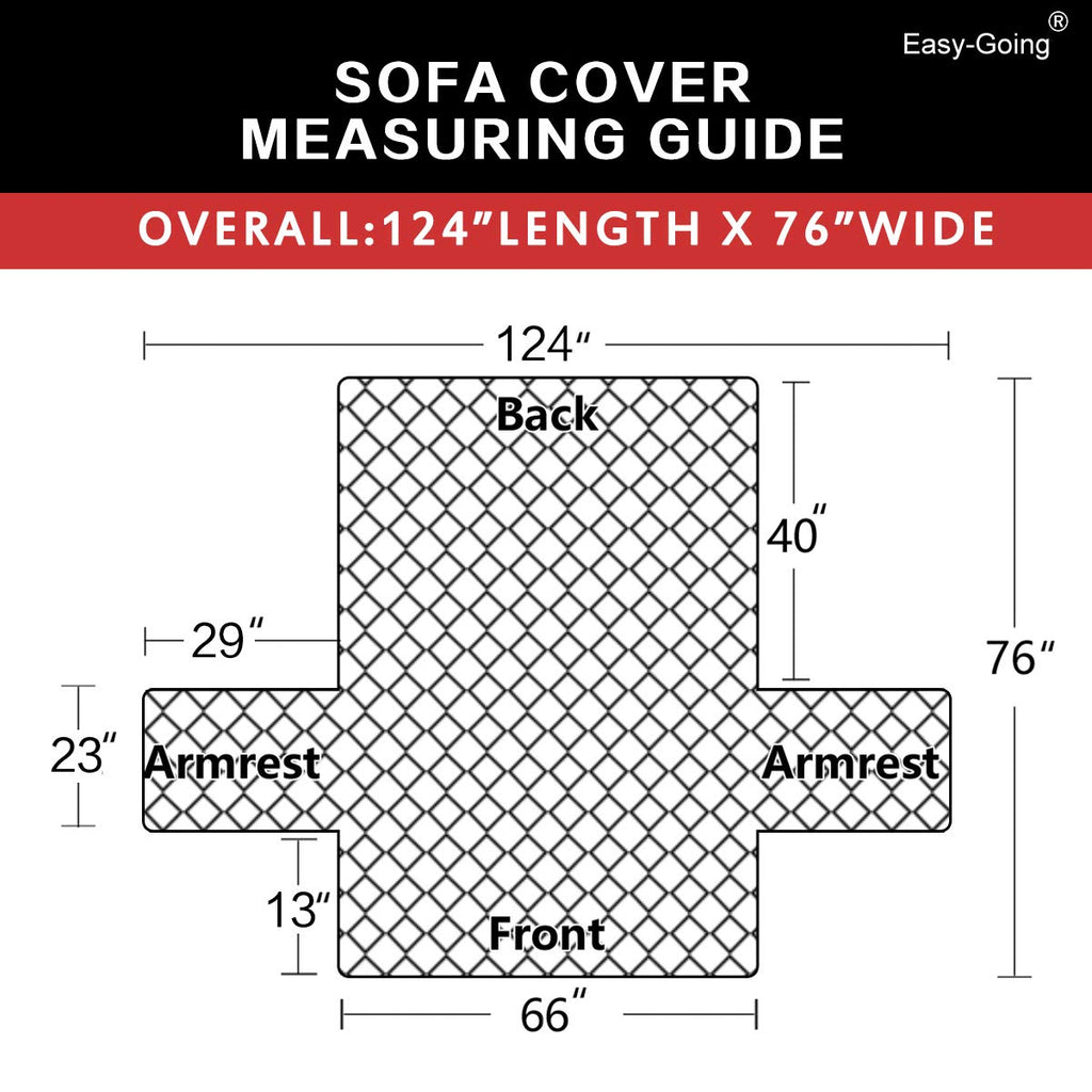 Easy-Going Reversible Couch Cover, 3 Cushion Sofa, Large, Gray/Light Gray