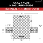 Easy-Going Reversible Couch Cover, 3 Cushion Sofa, Large, Gray/Light Gray