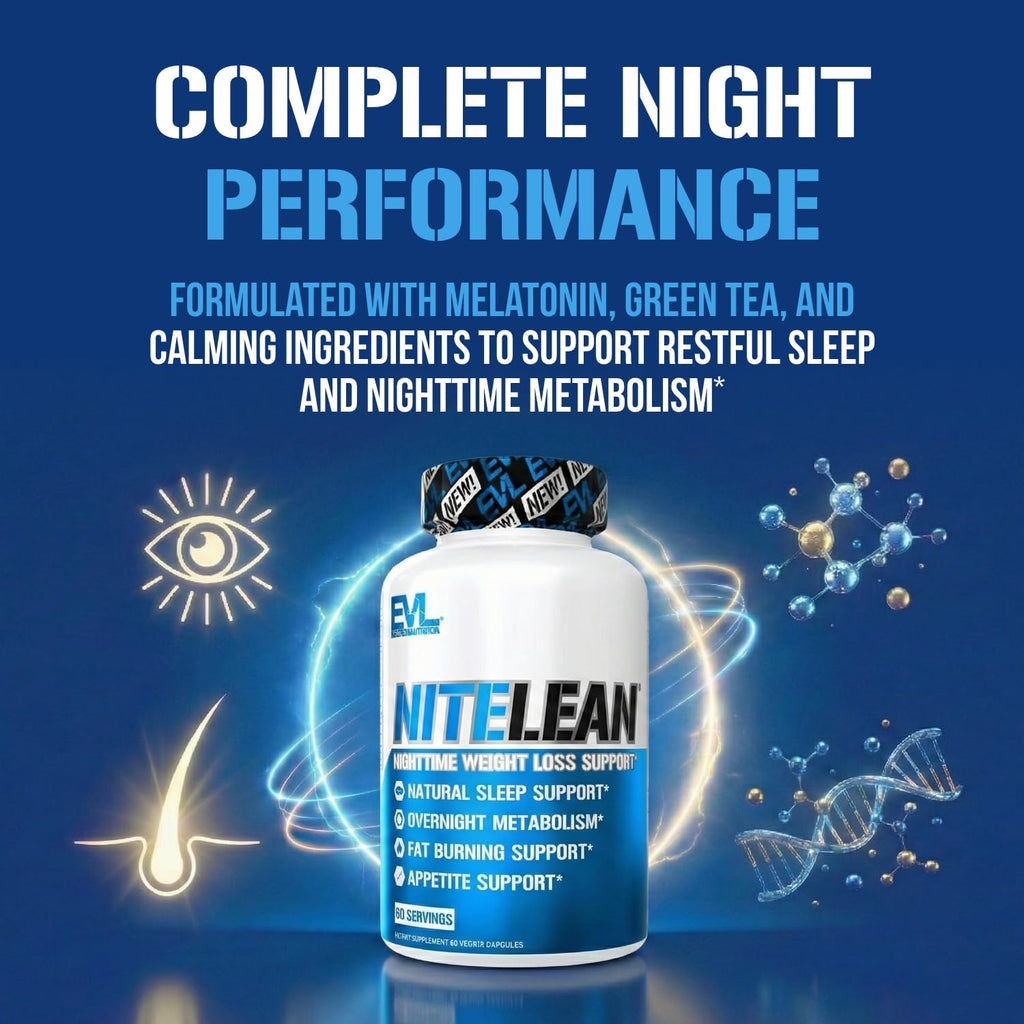 Evlution Nutrition Night Time Fat Burner Support - Overnight Sleep and Weight Loss Support Pills with Thermogenic Green Tea and White Kidney Bean Extract - Diet Pills That May Help Stubborn Fat Loss