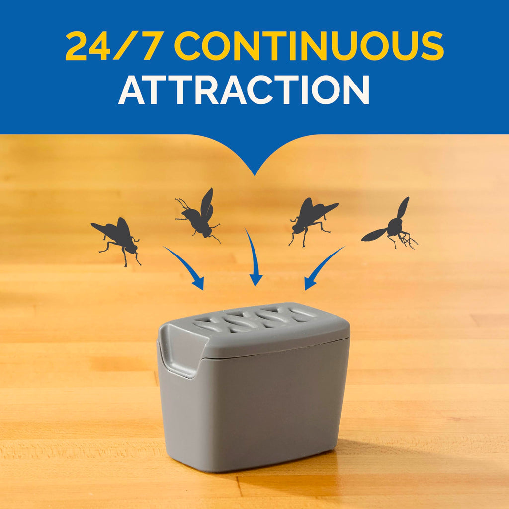 Hot Shot Flying Insect Trap, Discreet, Hassle-Free Trap Attracts, Captures House and Fruit Flies, 24/7 Continuous Attraction, No Plug-in Or Electricity Needed, 6 Count 984ml Each, 0.2 Kilograms