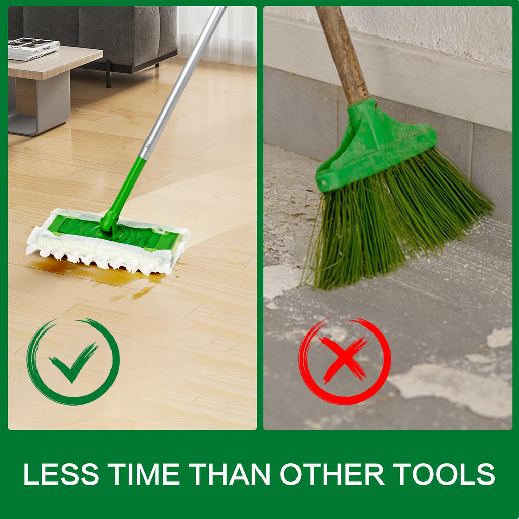 Heavy Duty Dry Sweeping Cloths Compatible with Sweeper Mop, Microfiber Duster Mop Pads Refills for Cleaning Hardwood Floor Dust and Pet Hair, Disposable (100)
