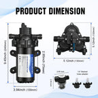 ECO-WORTHY 33-Series Water Pressure Diaphragm Pump Industrial 110V AC 4.0GPM Flow 50PSI Rated Pressure Self Priming RV Fresh Water Pump for Camper Kitchen Bathroom Marine Yacht Caravan