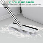 SetSail Floor Scrub Brush with 51-Inch Long Adjustable Handle 2 in 1 Scrape Brush Stiff Bristle Floor Scrubber for Cleaning Shower Bathroom Garage Kitchen Wall Deck Tub Tile, 2 Pack