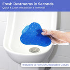 12-Pack Urinal Splash Guards for Men's Bathroom, Anti-Splash Urinal Screen Deodorizer with Long Bristles and Lasting Ocean Scent to Keep Your Restroom Smelling Fresh and Clean