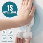 TAILI Shower Head Holder Suction Cup, Handheld Shower Head Bracket, Height Angle Adjustable,Bathroom Showerhead Holder No Drilling Removable Waterproof, White
