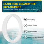 (6-Pack) The Exact Pool Cleaner Tire Replacement - Compatible with Polaris 180, 280, 360, 380, C10 and C-10 | Made of Premium, Heavy Duty Rubber - Improving The Parts Life Cycle by 50%