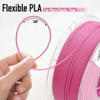 YXPOLYER Flexible PLA Food-Grade 92A Soft PLA 3D Printer Filament 1.75mm 1KG for Printing Dog Chew Toys and Highly Elastic Bouncy Airless Basketball Pet Ball, Pink