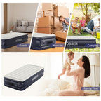 VOSSER Twin Air Mattress with Built in Pump Raised,18''Inflatable Mattress of Upgraded Vertical Beams,Self Inflatable Blow Up Mattress in 3 Mins,Flocked Top Airbed with Carry Bag for Home,Camping