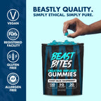 BEAST BITES - Creatine Infused Gummies - 5g Creapure Creatine Monohydrate Per Serving - NSF Certified for Sport - 30 Servings (Blue Raspberry)