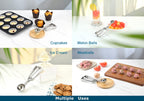 Solula 18/8 Stainless Steel Scoop, 2.3 Tablespoon Cupcake Muffin Batter Dispenser